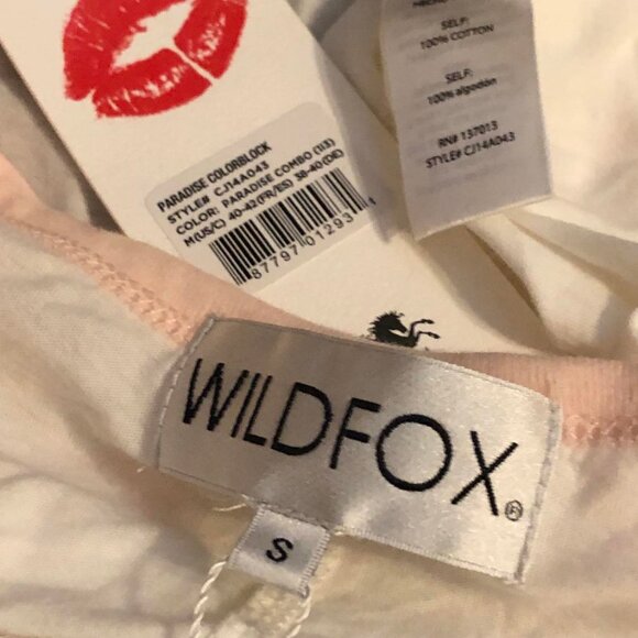 NWT WILDFOX Paradise Colorblock V-Neck T-Shirt Short Sleeve S & M - Picture 7 of 7
